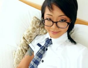 Chinese hoe in tights fellates point of view penis