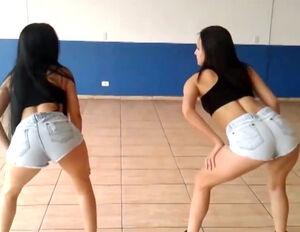 Mexican teenages display rump dirty dancing and jiggling