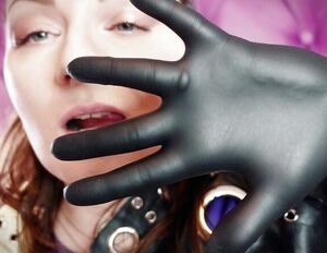 ASMR: ebony nitrile gloves super-hot soundings by Arya